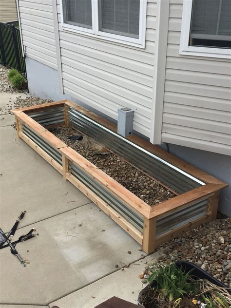 metal and wood patio flower boxes|raised metal planter boxes.